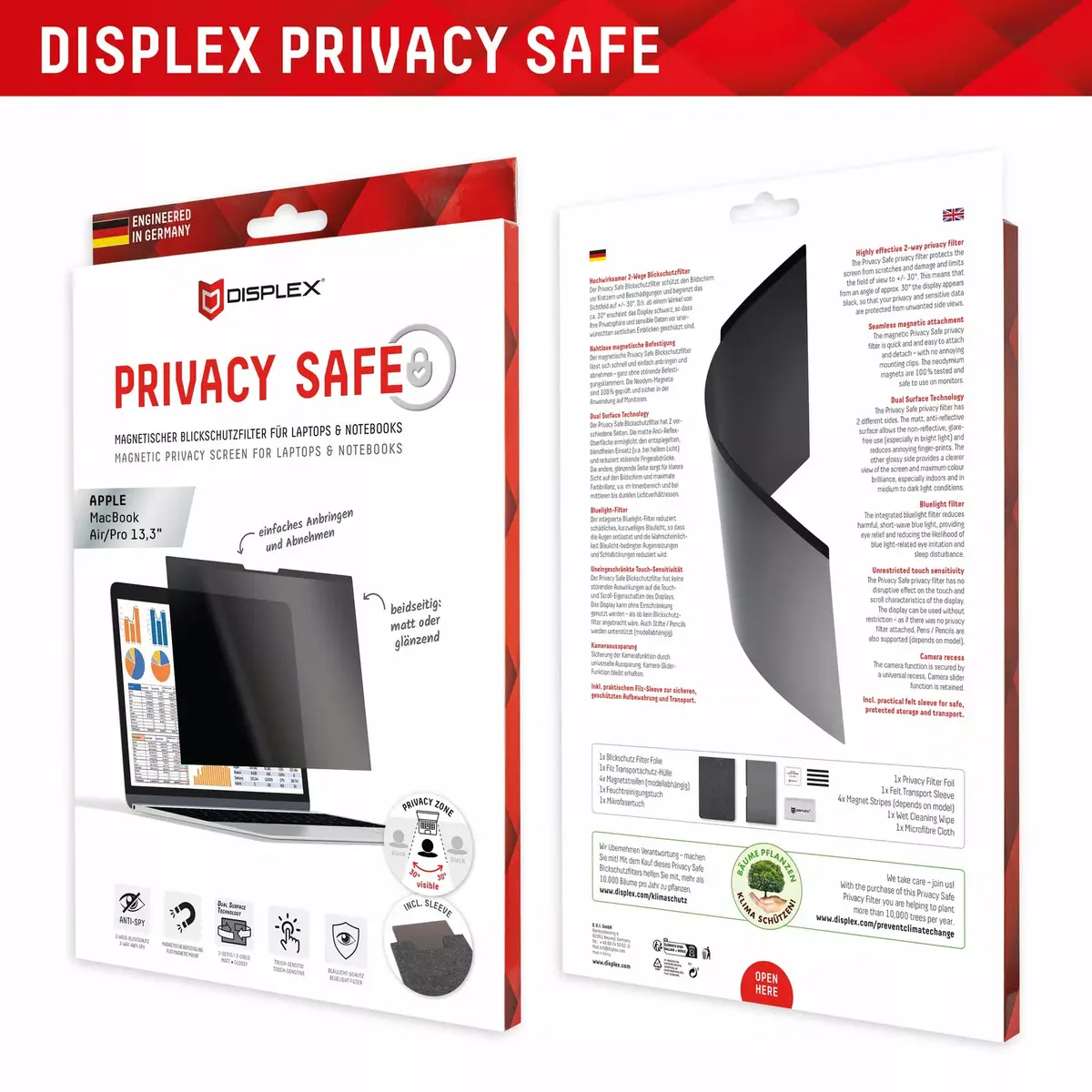Privātuma filtrs Displex PRIVACY SAFE MacBook Air/Pro 13.3" Photo 8