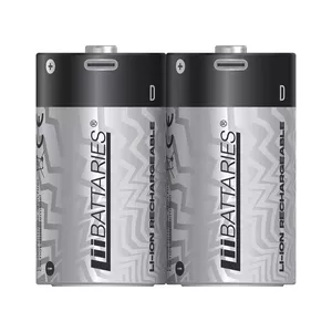 Liibattaries Uzlādējami Jaudīgi akumulatori Lithium-Ion ar USB-C LR20 D 6500mAh 1.5V (2pcs)