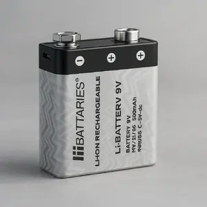 Uzlādējams litija‑jona 9V akumulators Liibattaries LIB510781 500 mAh ar USB‑C uzlādi