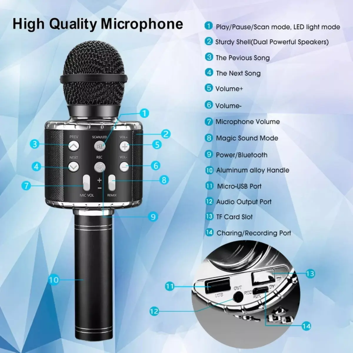 Microphone iWear M85 Bluetooth with Speakers and Recording Photo 5