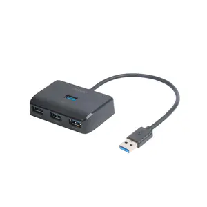 USB-концентратор DELTACO UH-735 с интерфейсом USB 3.2 Gen 1 Type-A, 4 портами, скоростью передачи 5000 Мбит/с, черный