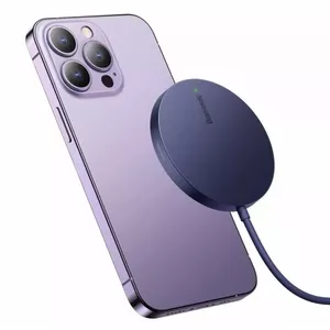 Беспроводное зарядное устройство Baseus Simple Mini3 15W USB-C, фиолетовое — компактная Qi-основание