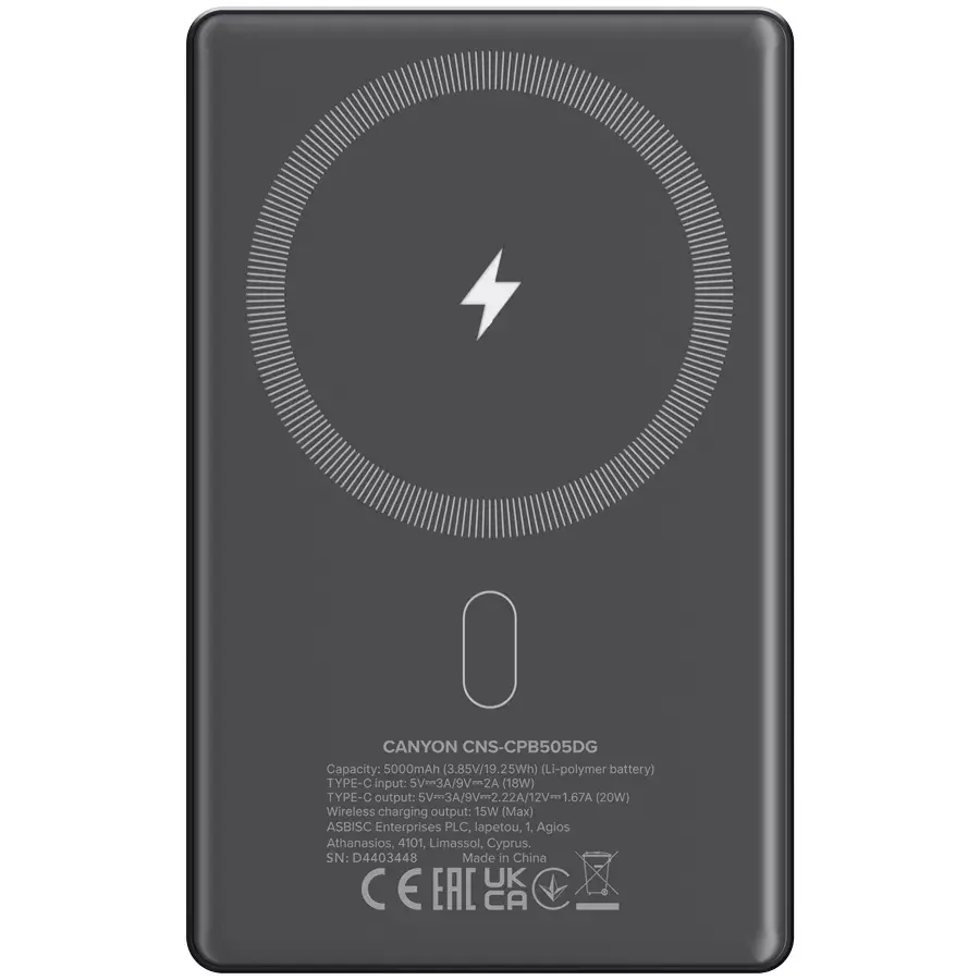 Portable Power Bank Canyon CNS-CPB505DG Photo 2