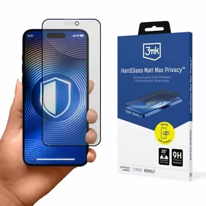 Ekrāna aizsargs Apple iPhone 15 Pro — 3mk Hardglass Matt Max Privacy