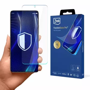 Защитное стекло 3MK FlexibleGlass Pro для Poco F6 Pro — гибкое закалённое стекло, точные вырезы