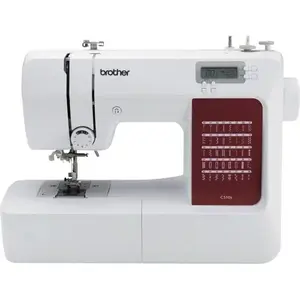 Computerised sewing machine Brother CS10s, electric, 5 one-step buttonholes, free arm, rotary and button controls, white