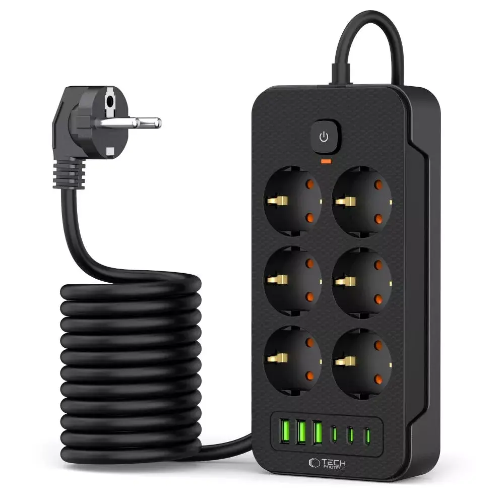 Barošanas sadalītājs Tech-Protect 6 ligzdas 2 m Photo 2