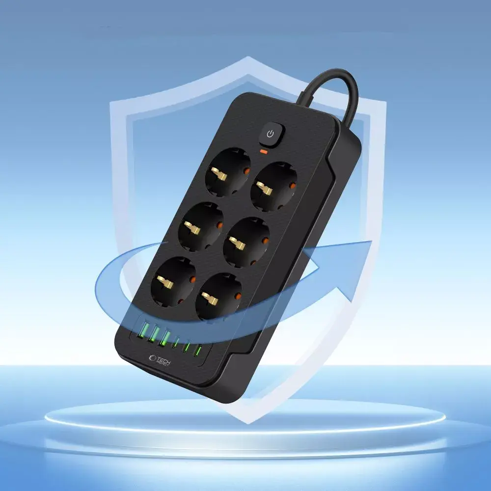 Barošanas sadalītājs Tech-Protect 6 ligzdas 2 m Photo 4