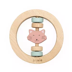 Деревянная игрушка Trixie Круглый кот 6м+ – погремушка и развивающая держалка для младенцев