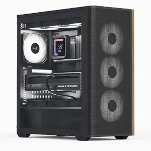 PC Case Aerocool D501A Midi Tower Black Wood ATX Support