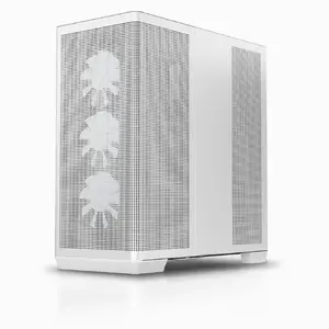 APNX PC Midi Tower C1-R-WT-v1 — White, supports ATX/Micro-ATX/Mini-ITX, 3x120 mm front fans installed, 3x3.5" + 3x2.5" bays, USB 3.2 Gen1 x2