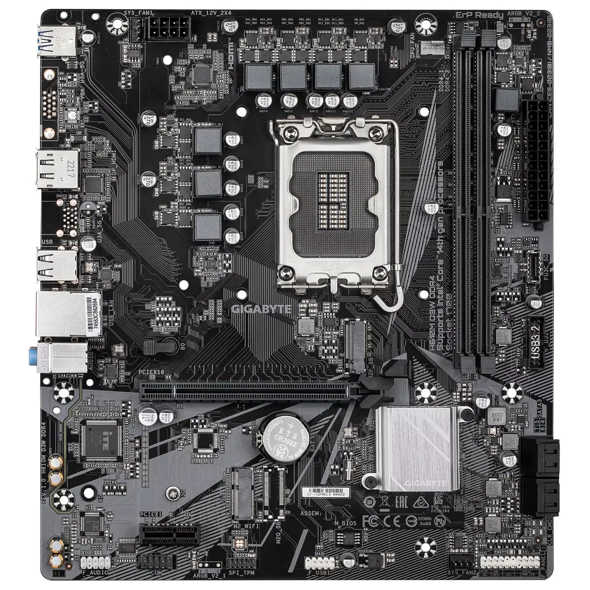 Материнская плата GIGABYTE H610M D3W, H610 Photo 2