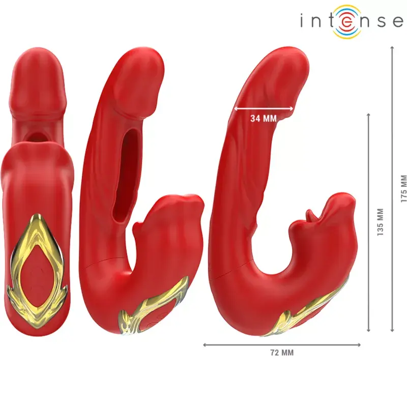 INTENSE NATHY Double Vibrator with Stimulating Mouth Photo 2