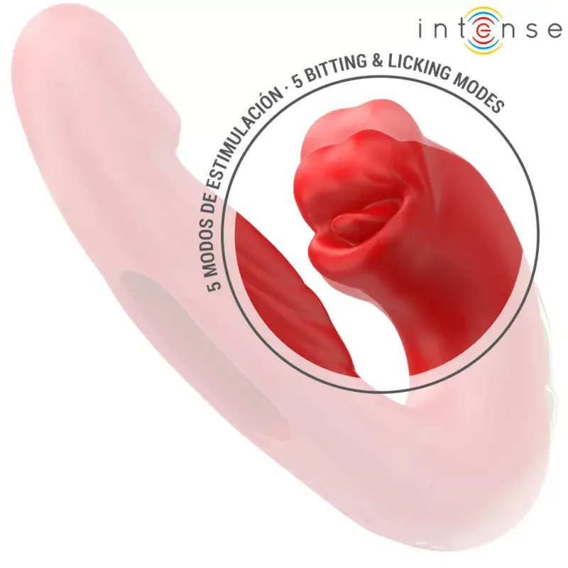 INTENSE NATHY Double Vibrator with Stimulating Mouth Photo 4