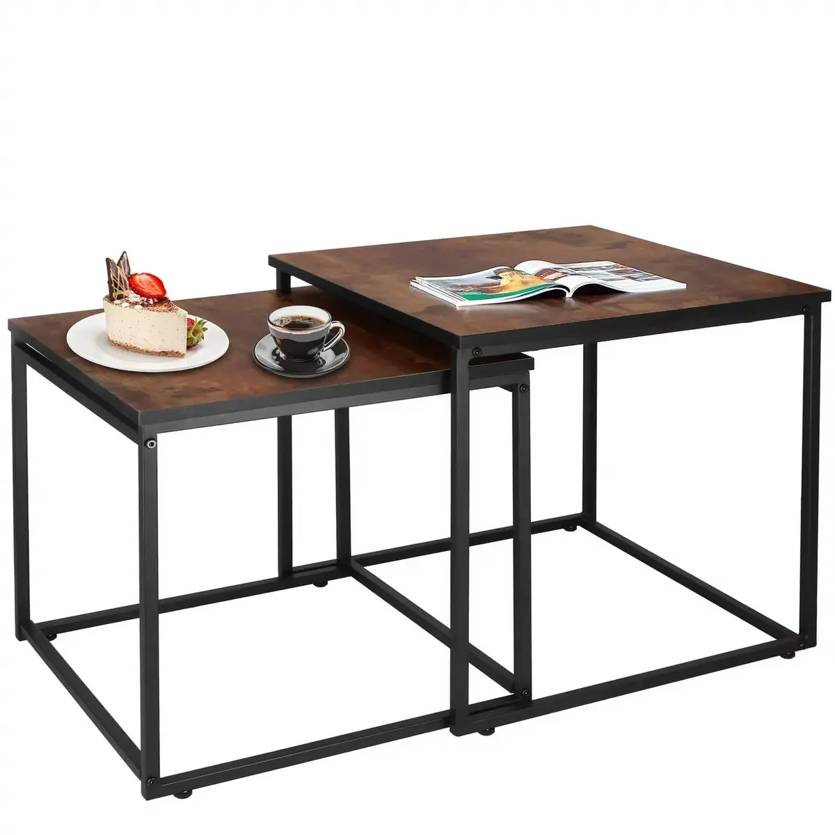 Springos HF0024 coffee table set — 2 square tables Photo 2