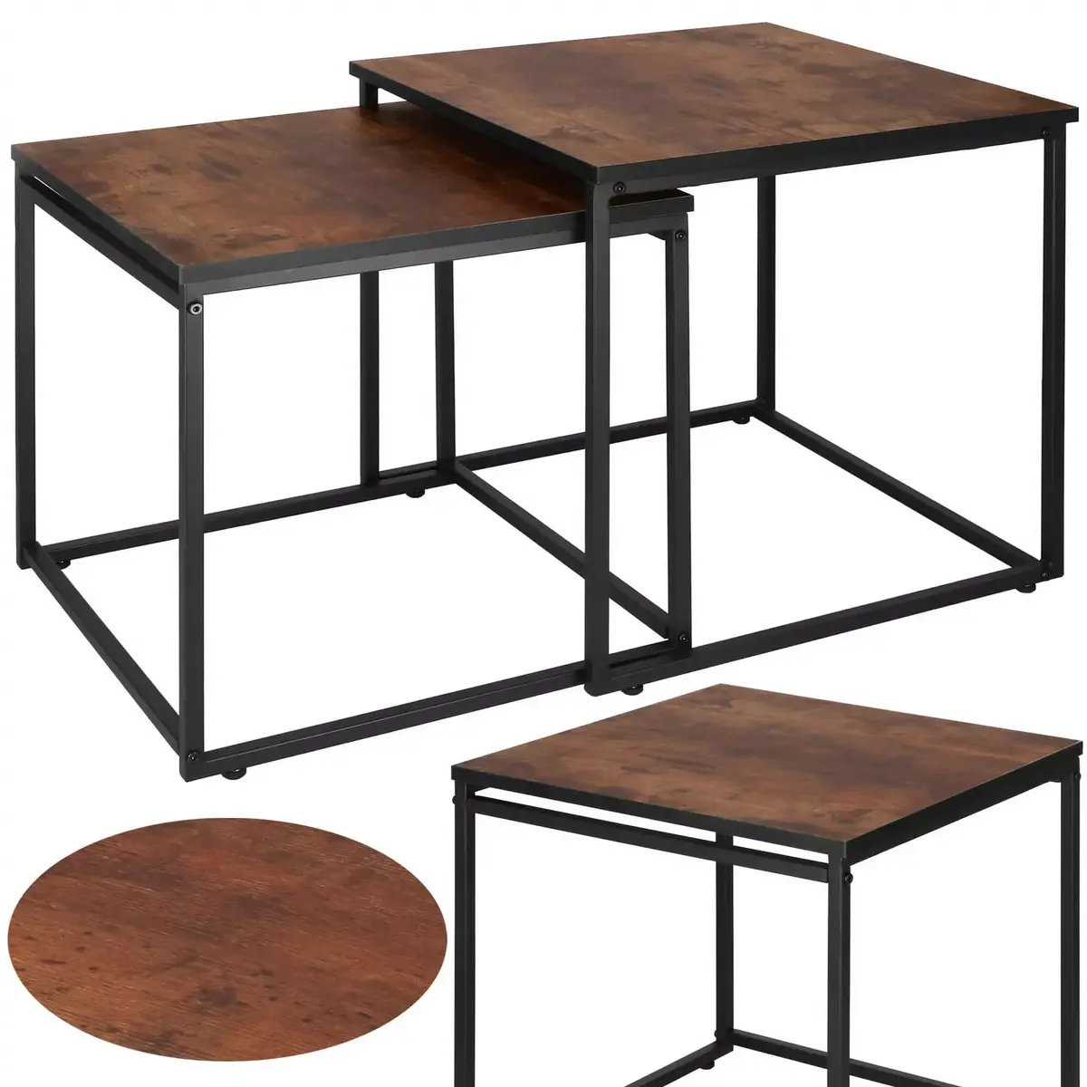 Springos HF0024 coffee table set — 2 square tables Photo 5