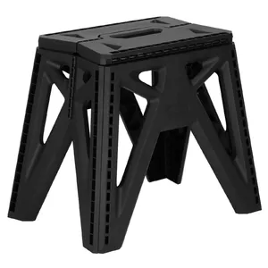 Folding step stool Springos HA7487 — multifunctional platform, 33.5 cm step height, load capacity up to 150 kg, black