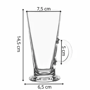 Glass latte glasses Springos HA7496 280 ml set of 6