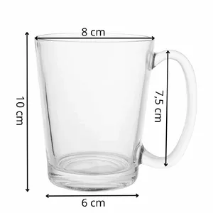 Glass cups for coffee and tea Springos HA7497 300 ml with handle, set of 6