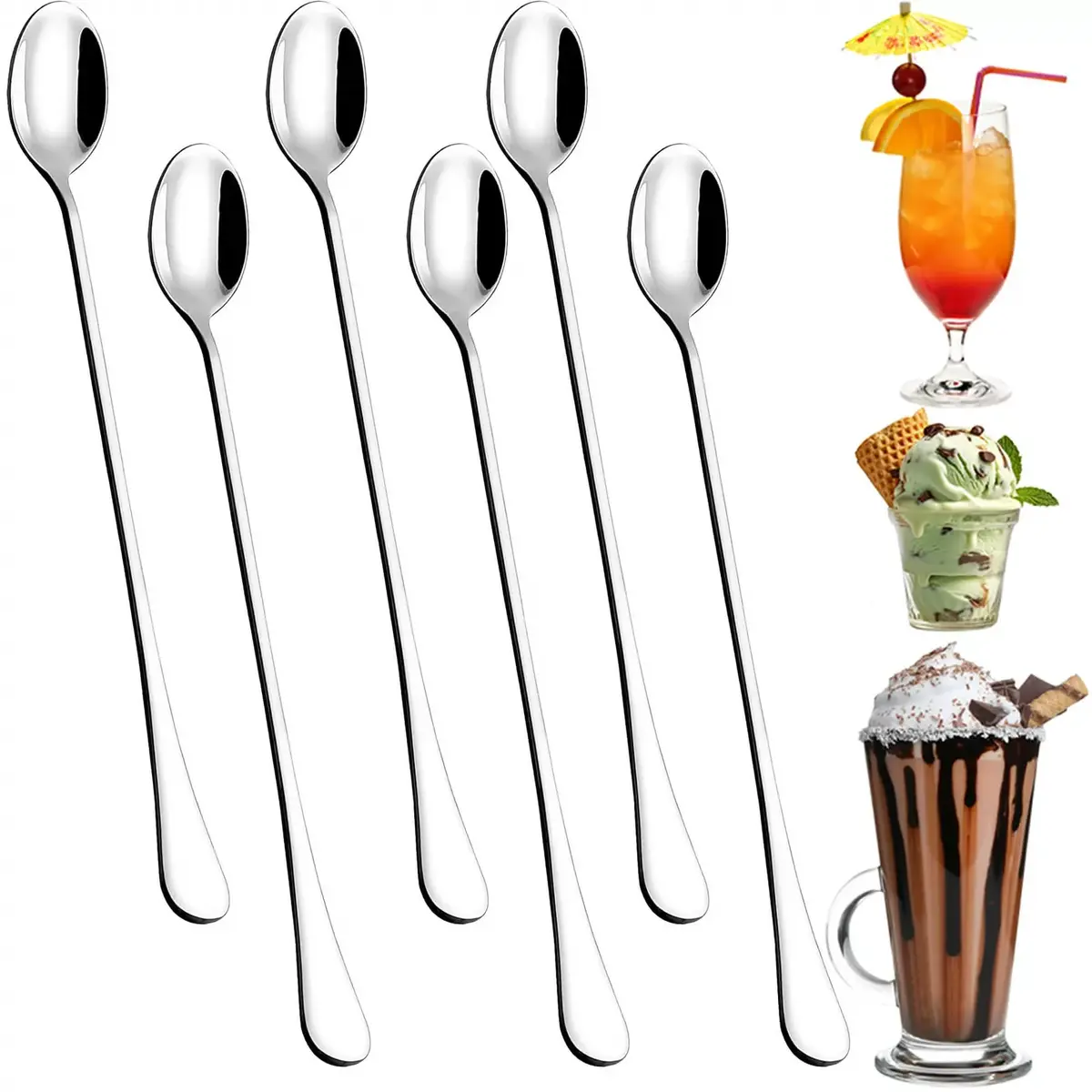 Springos HA7498 stainless steel latte & dessert spoons Photo 7