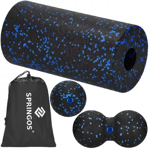 Foam Roller and Massage Balls Set Springos FR0025 — portable foam roller, double massage ball, single massage ball, carry bag
