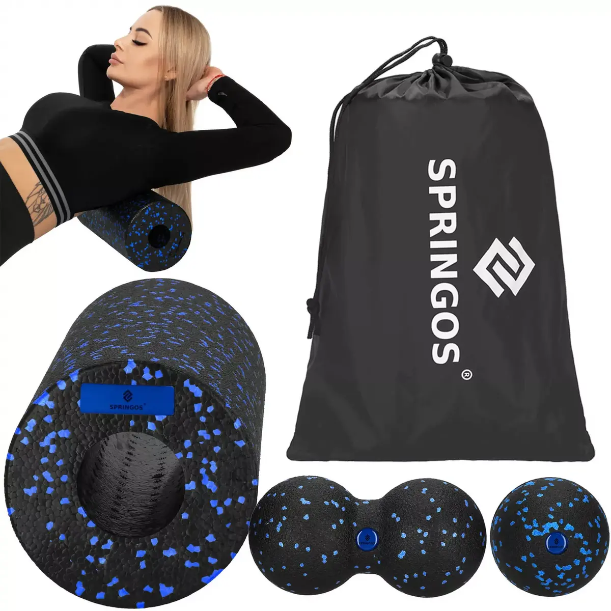 Springos FR0025 Massage Set — Foam Roller & Balls Photo 7