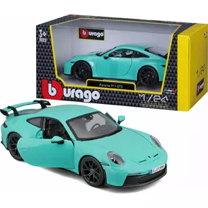 Metāla modeļa auto Bburago Porsche 911 GT3 1:24, iepriekš salikts, zaļš