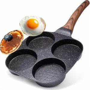 Frying pan Vilde 199009 granite non-stick, black, wooden handle, diameter not specified