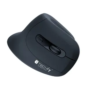 Techly IM 1100-VM-B bezvadu vertikālā optiskā medicīniskā pele ar 3200 DPI un 7 pogām melnā krāsā