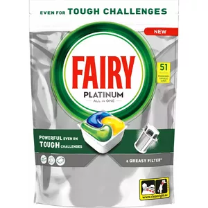 Trauku mazgāšanas kapsulas FAIRY Platinum All in One Lemon — 51 gab.