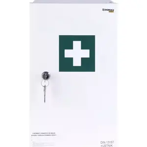 Настенная аптечка Polska Firma Donau Safety 40.2 DIN 13157 металлическая с мундштуком