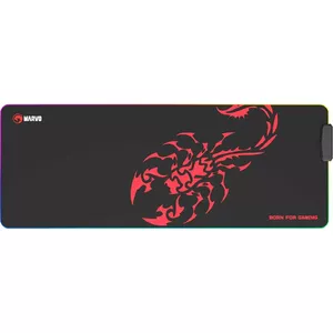 Gaming mouse pad Marvo MG011 — XL 800×300×4 mm, 4-port USB hub, 11 RGB effects, microfiber surface, non-slip rubber base, stitched edges
