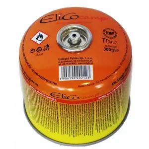 Gas Cartridge ElicoCamp 300 g with Thread for Camping Stoves, model GZ-202110