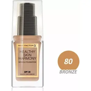 Foundation Max Factor Healthy Skin Harmony 80 Bronze 30 ml — pump bottle, cream, universal skin