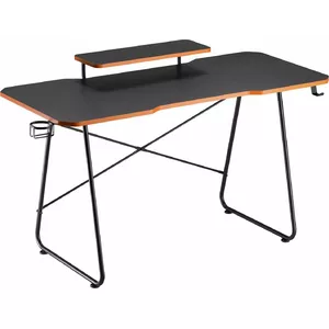 Gaming desk nano rs RS170 with shelf for NanoRS monitor, max load 50 kg, max height 850 mm, black