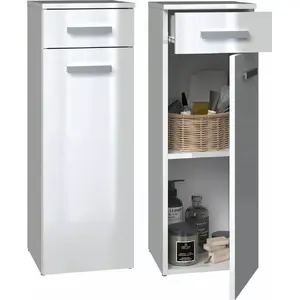 Шкаф для ванной top e shop NEL V DS BIEL POŁ — напольный, 3 полки, 300×300×850 мм, белая рамка