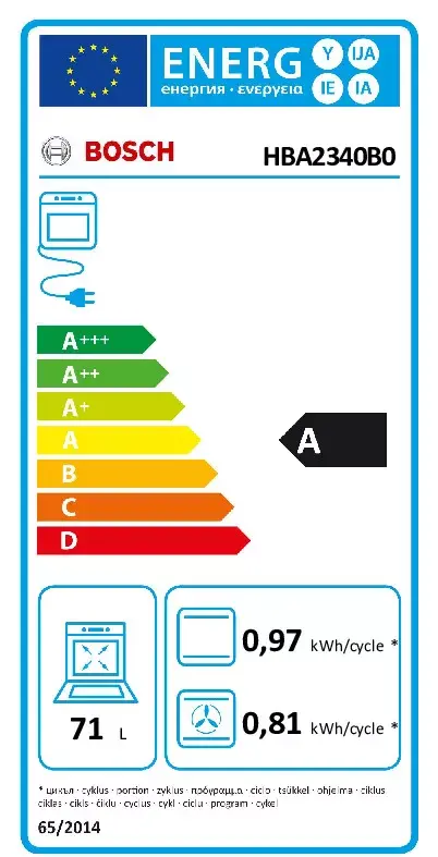 Iebūvējamā cepeškrāsns Bosch HBA2340B0 Photo 6