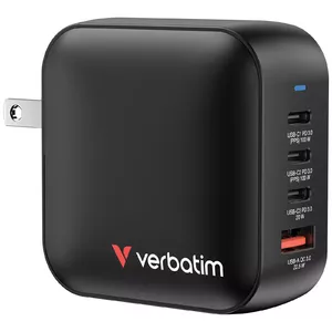 Charger Indoor Verbatim Mini GaN 100W 4 Port USB Type-C Black