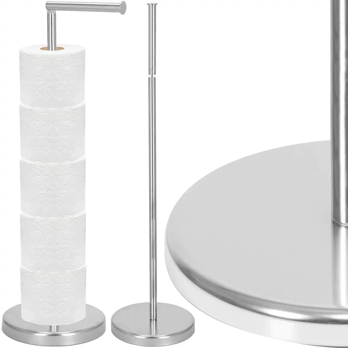 Toilet Paper Holder Springos TS0001 Chrome 2-in-1 Photo 2