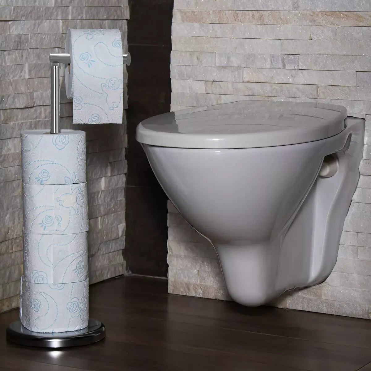 Toilet Paper Holder Springos TS0001 Chrome 2-in-1 Photo 4