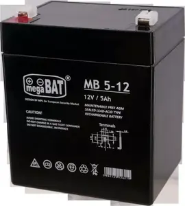 Sealed Lead Acid (VRLA) UPS battery MPL Power MegaBat MB 5-12 — 12 V 5 Ah, 1.4 kg, 70×101 mm
