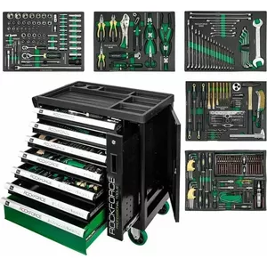 Rockforce Tool Cabinet with 7 Drawers, Side Storage and 274 Tools