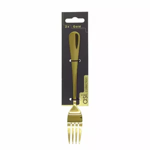 Flatware forks ASI COLLECTION Gold 1.7mm set of 2 – stainless steel gold-plated, 1.7 mm thickness