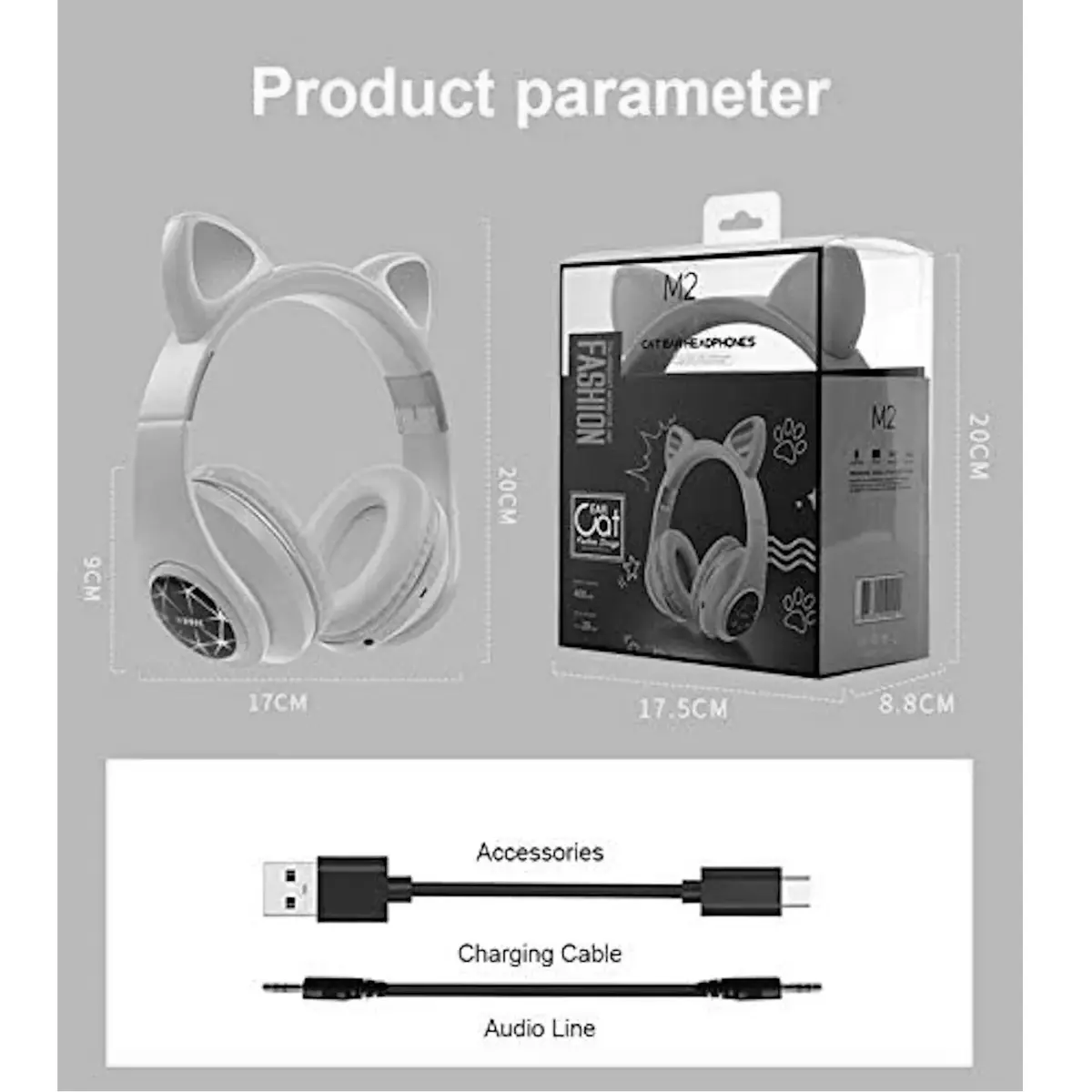 Детские беспроводные наушники iWear M2, синие Photo 4