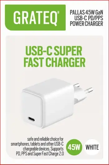 GRATEQ PALLAS 83045SF 45W USB-C PD PPS адаптер Photo 3