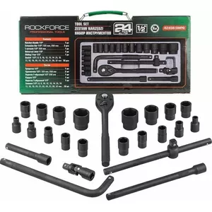 Impact Wrench Socket Set Sourcing 24 pcs 1/2" drive 6-point sockets 8–32 mm