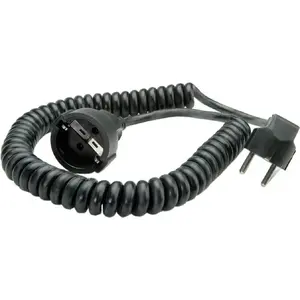 Power cable Bachmann BM0010705 H05VV-F 3G1.5mm² CEE7/7, length 0.5–2 m, black