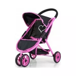 Leļļu rati milly mally Susie Prestige melni — viegli, salokāmi, modelis 5521