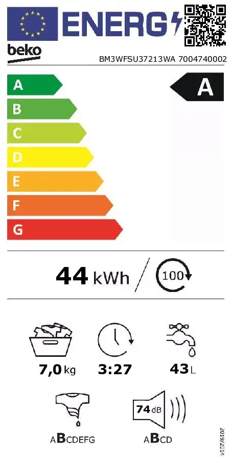 Veļas mašīna Beko b300 BM3WFSU37213WA Photo 8