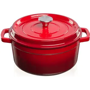 Cast iron casserole pot GRAND_FEU Grand Feu Casserole 4.7 L red